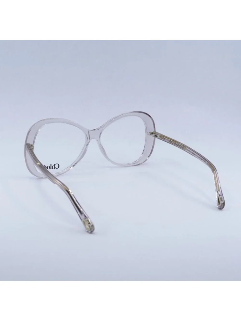 Chloe CH0011O 002 Eyeglasses Transparent Pink 56mm Butterfly Frame